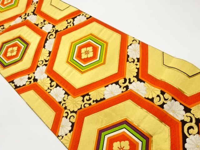 JAPANESE KIMONO / FUKURO OBI / WOVEN KIKKO & KIKU 